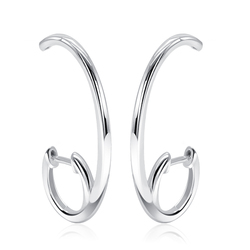 Beautiful Designed Silver Hoop Earring HO-2470